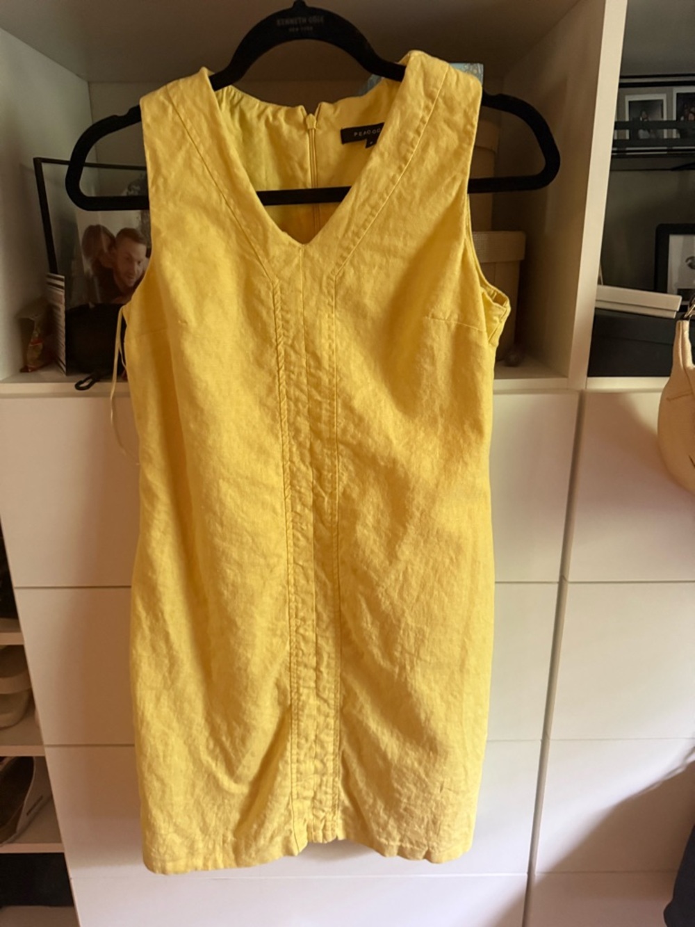 Sleeveless Yellow V-Neck Mini Dress - Unknown Brand
